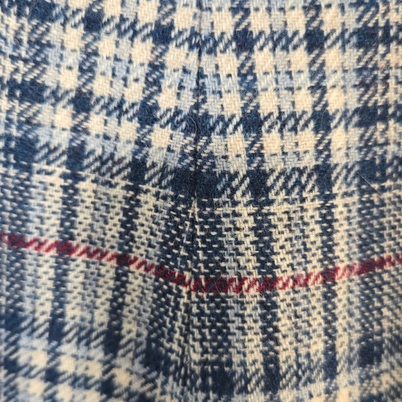 Pendleton 70's Vintage Blue Red Plaid A-Line Skirt - Picture 2 of 4